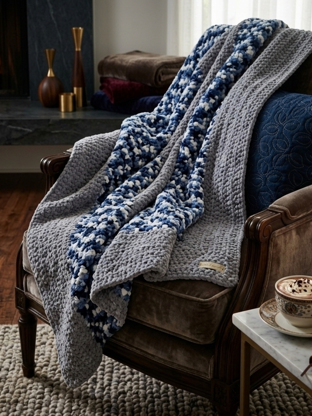 Handcrafted Crochet Throw Blanket - NWT
